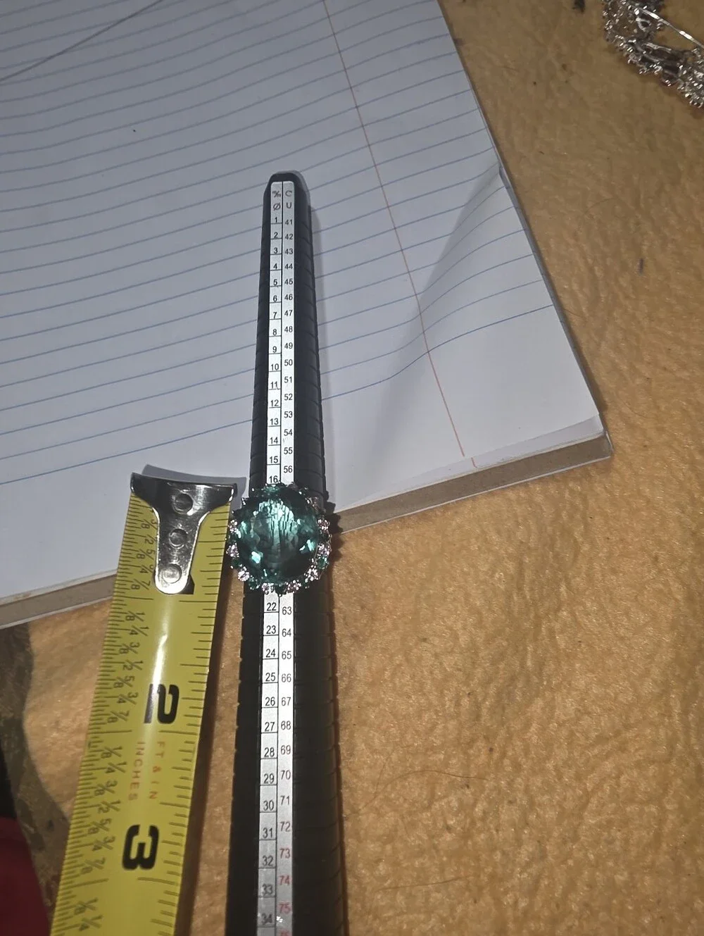 Huge Genuine Geeen Gemstone  Ring Size 9